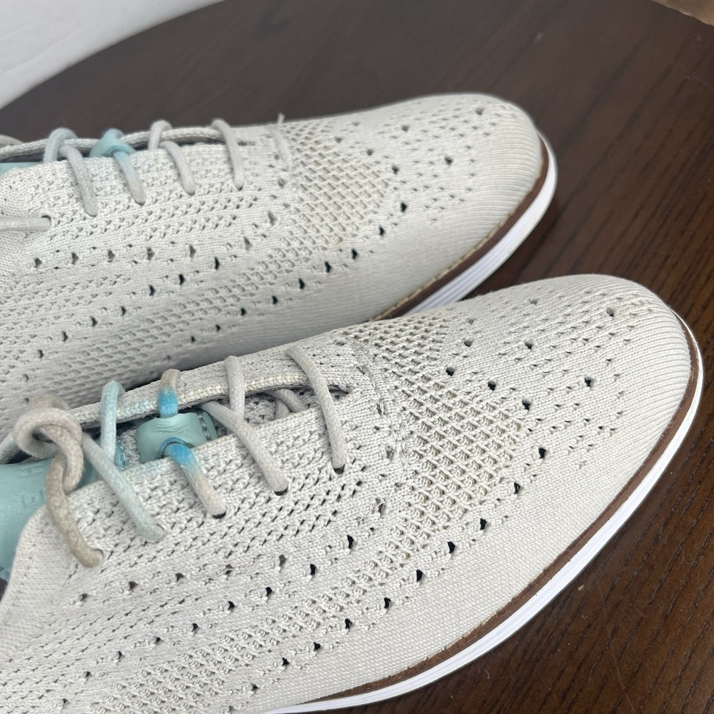 Cole Haan Original Shoes Women's 9 Gray Knit Stitchlite Wingtip Oxford Sneakers - Picture 13 of 16